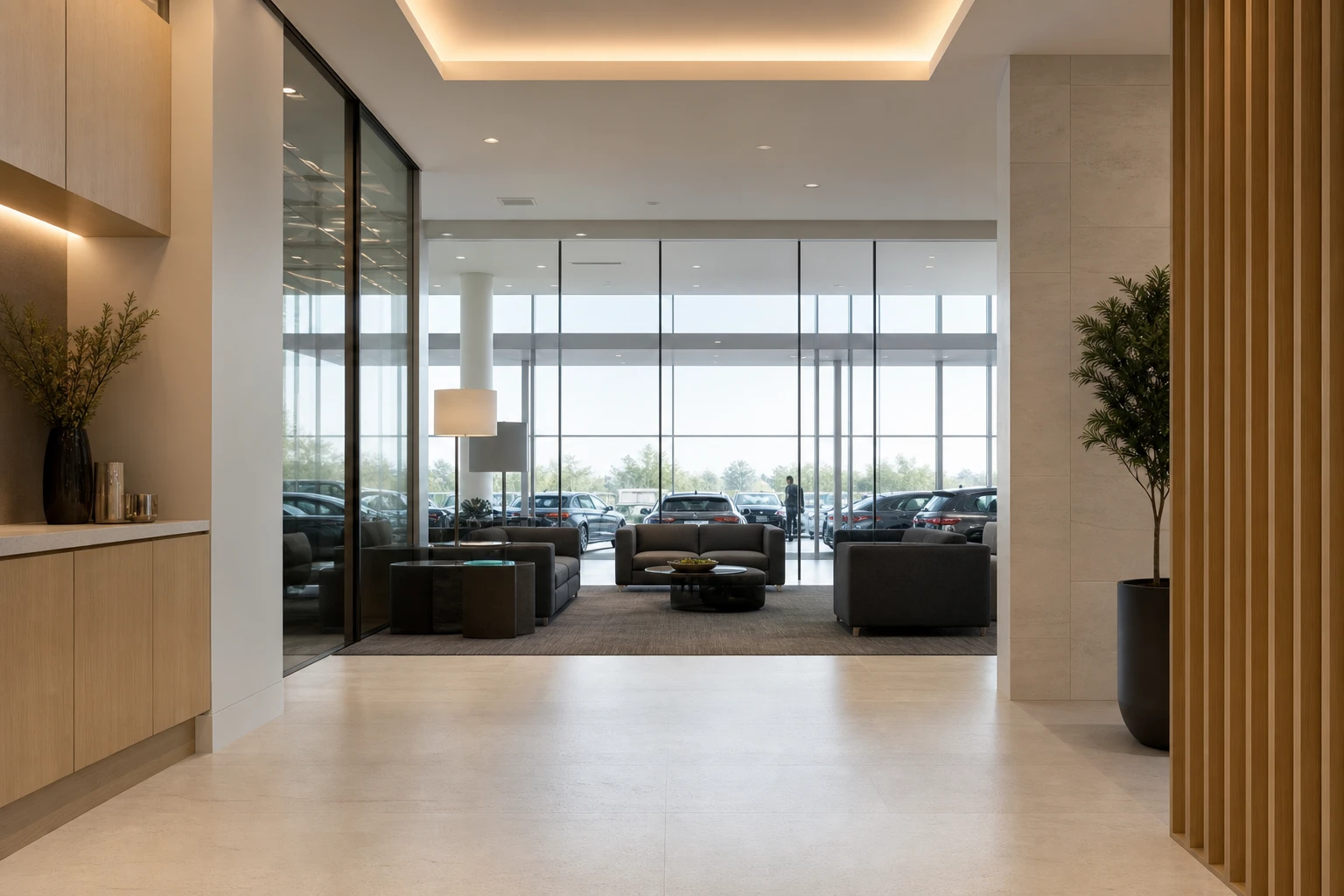 Modern automotive retail showroom